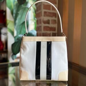 GUCCI Canvas Patent Leather Web Vintage Tote
